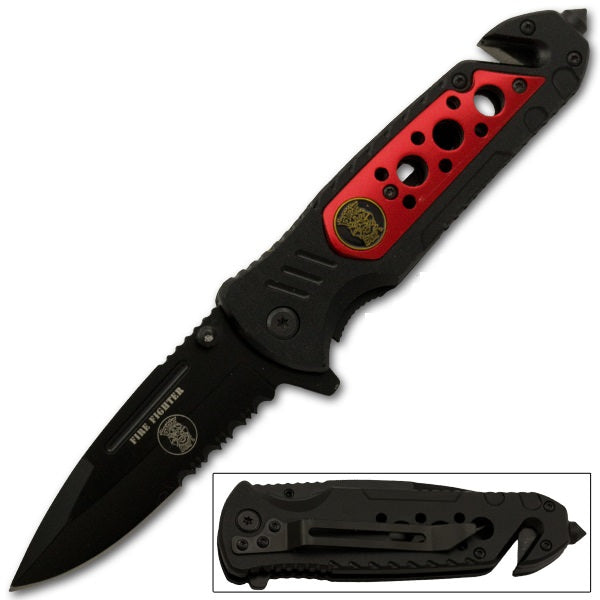 Tactical Rescue Spring Assisted Fire Fighter Knife