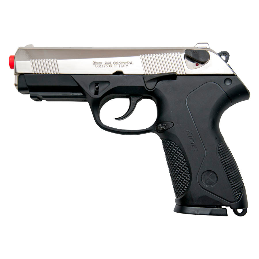 Kimar 9mm Model PK4 Front Firing Blank Firing Gun Nickel Finish Pistol - TOPHATTER'S ARMORY DEALS