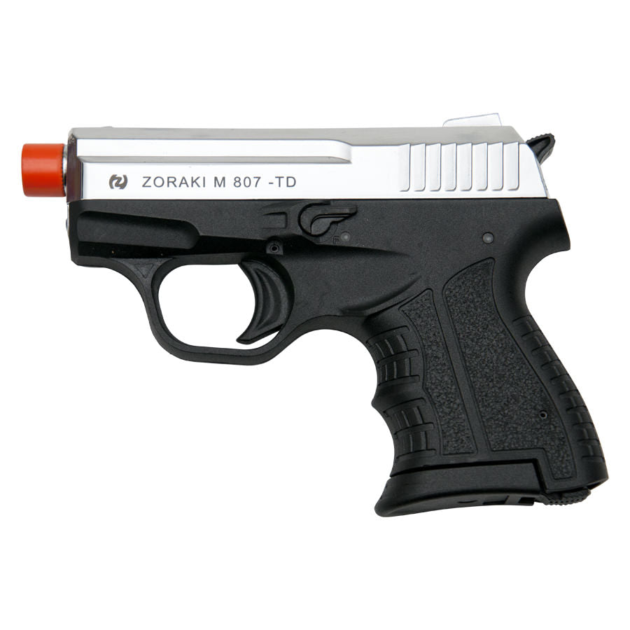 Zoraki M807 Chrome Finish - 8MM Front Firing Blank Pistol Semi-Auto Gun - TOPHATTER'S ARMORY DEALS