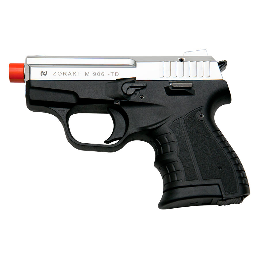 Zoraki M906 Chrome Finish - 9MM Front Firing Blank Pistol Semi-Auto Gun - TOPHATTER'S ARMORY DEALS
