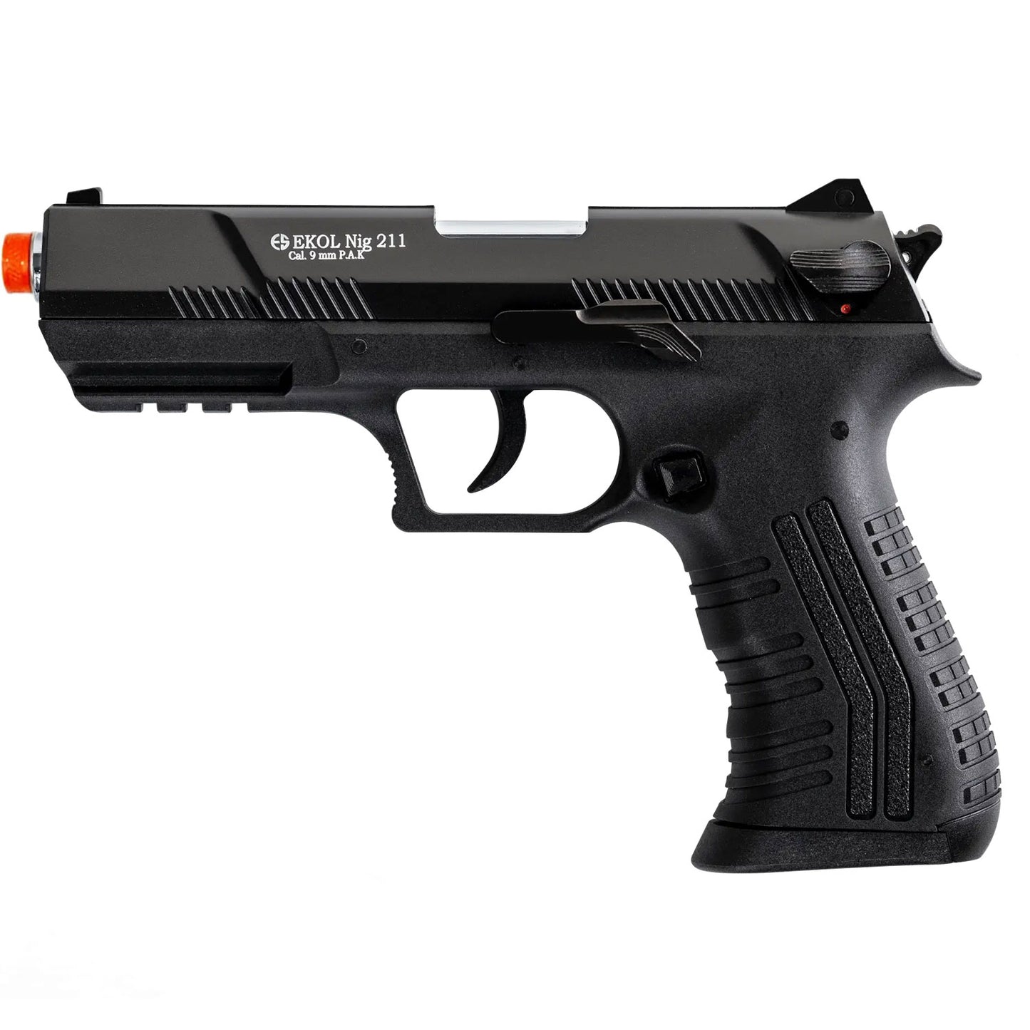 NIG 211 Front Firing Blank Gun Pistol Black Finish