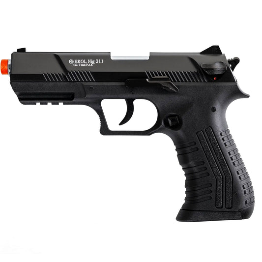 NIG 211 Front Firing Blank Gun Pistol Black Finish