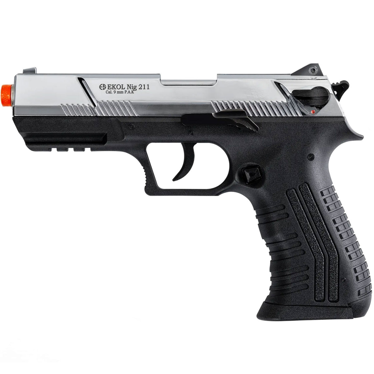 NIG 211 Front Firing Blank Gun Pistol Chrome Finish - TOPHATTER'S ARMORY DEALS