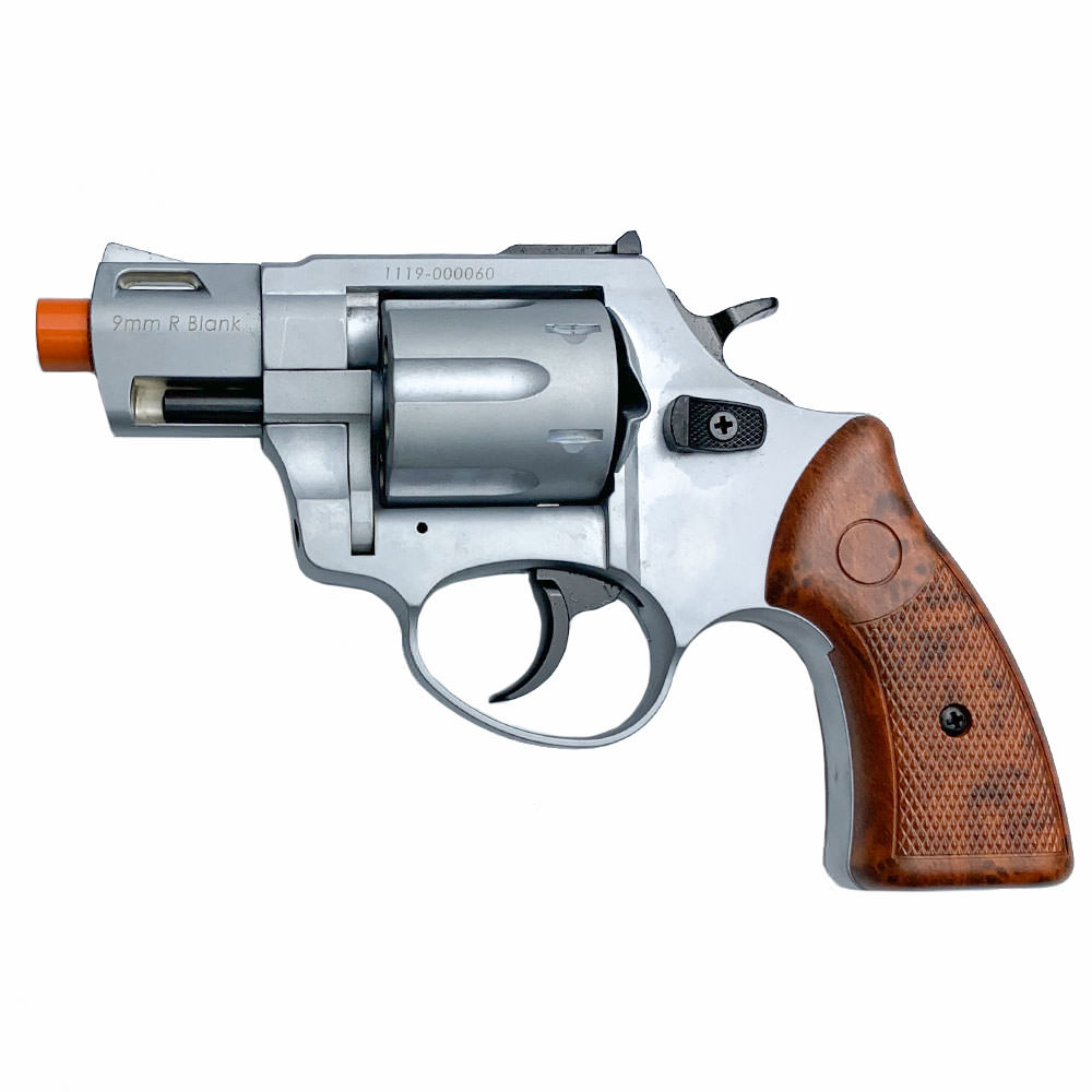 Zoraki R2 Silver 2" Barrel - Front Firing Blank Gun Revolver Simulated Wood Grips - TOPHATTER'S ARMORY DEALS