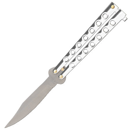 Silver Classical Butterfly Knife - TOPHATTER'S ARMORY DEALS