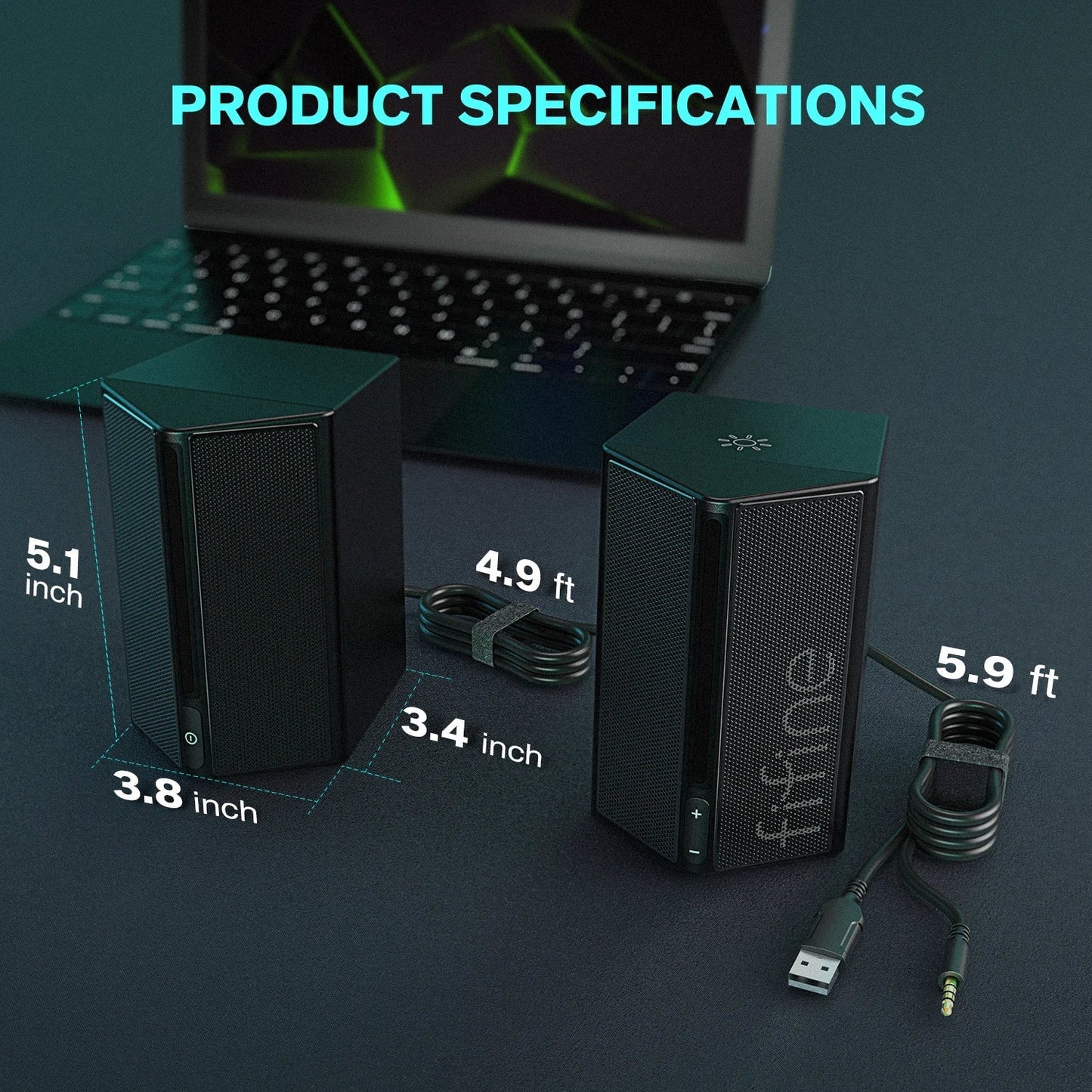 Sound Box USB Stereo Speaker with Volume Control (Black)