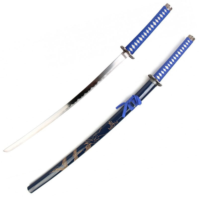Blue Bushido Dragon Samurai Katana Sword - TOPHATTER'S ARMORY DEALS