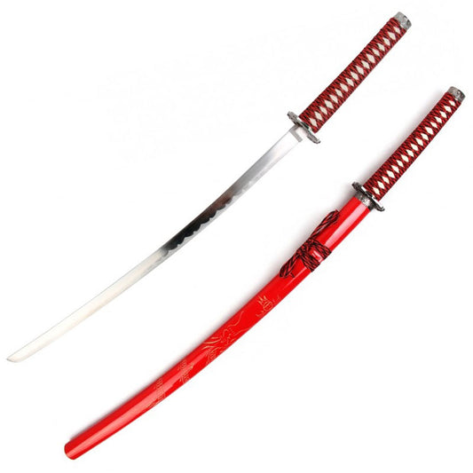 Red Bushido Dragon Samurai Katana Sword