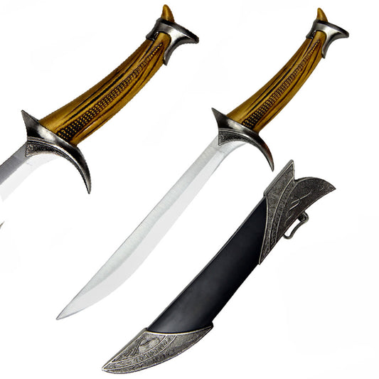 11 3/8" Elven Miniature Letter Opener Fantasy Short Sword Dagger Knife with Scabbard