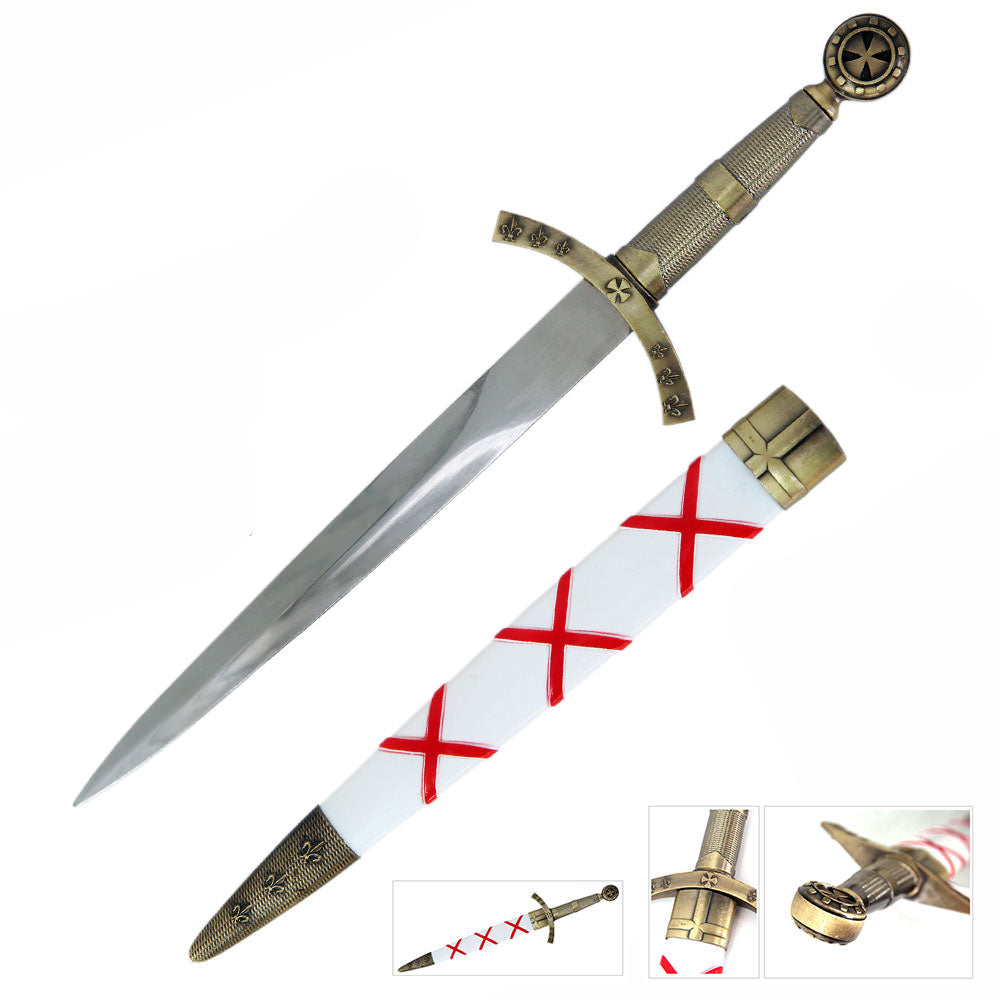 Antique Brass Finish Templar Dagger
