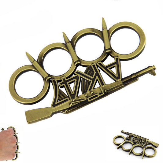 AK-47 Rifle Bullet Spiked Brass Knuckle Paperweight