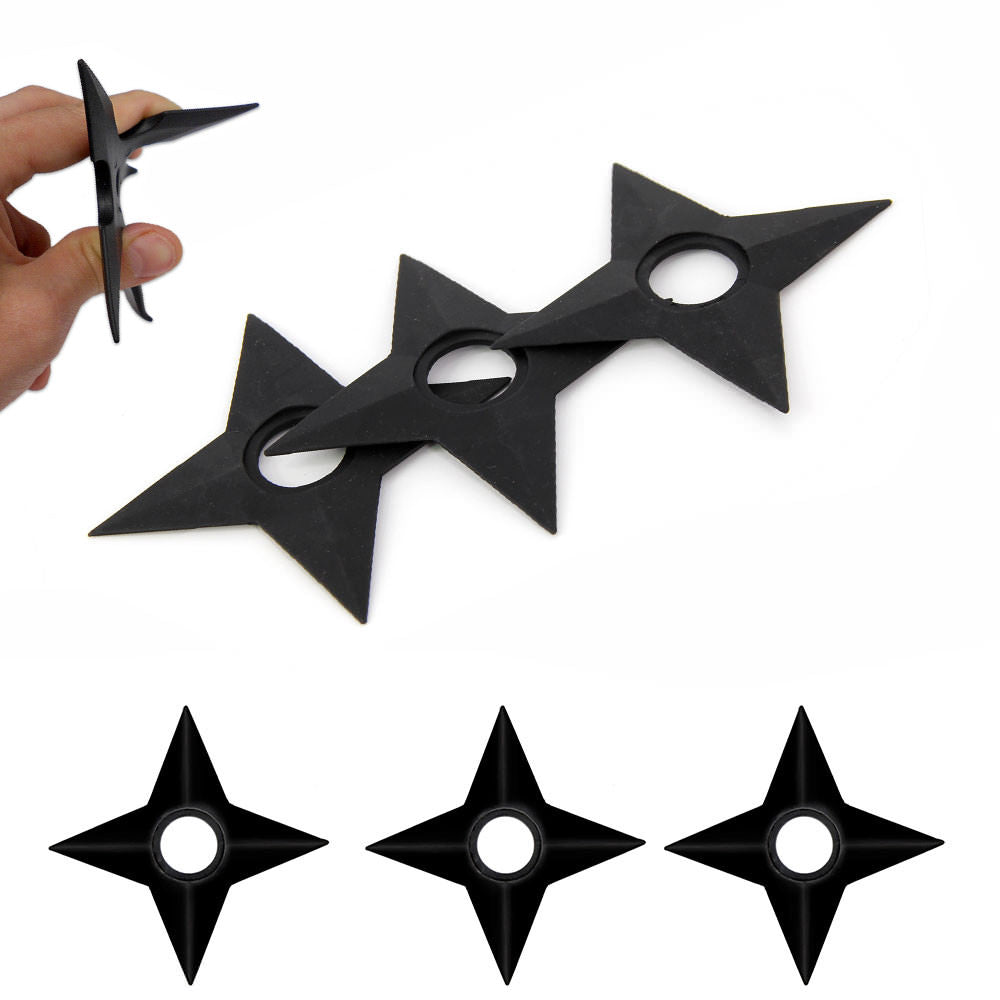 3 Pcs Rubber Training Naruto Shuriken 5" Star