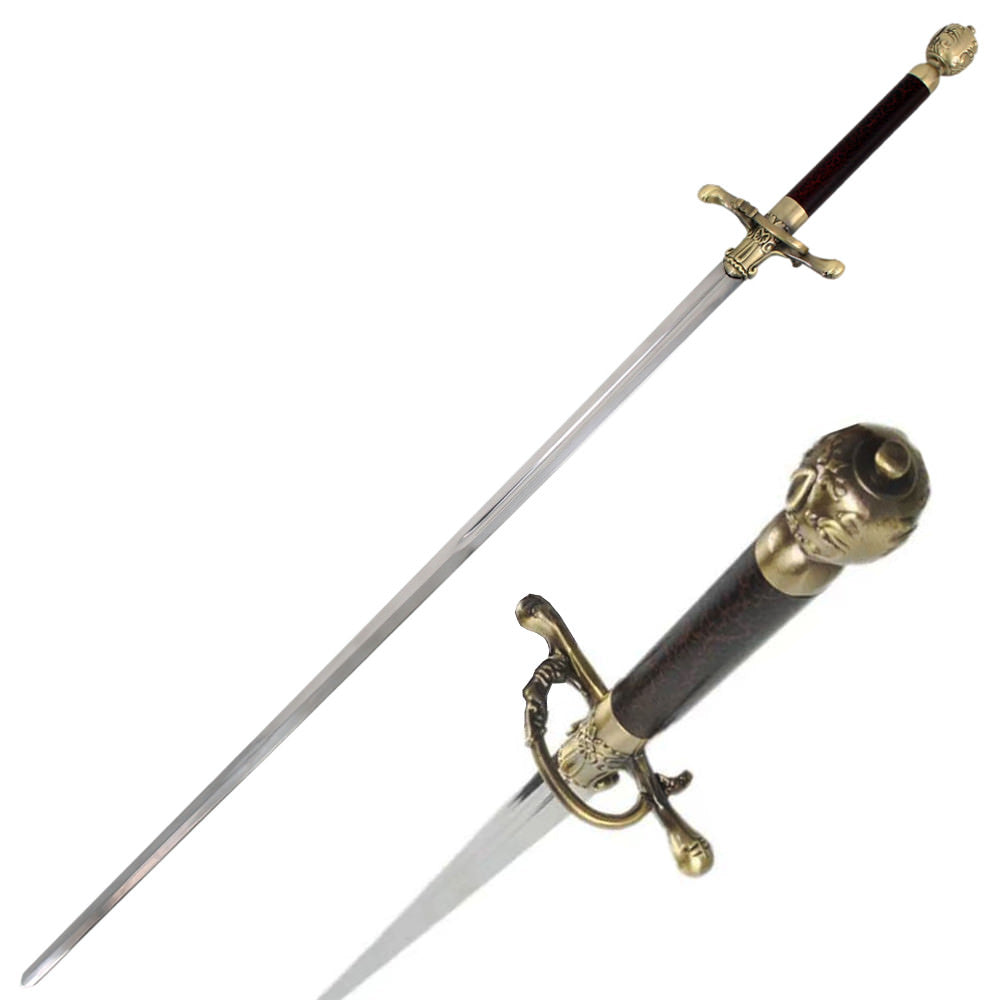 32" Modern Fencing Master Tooth Pick Needle Blade Fantasy Sword With Wall Plaque