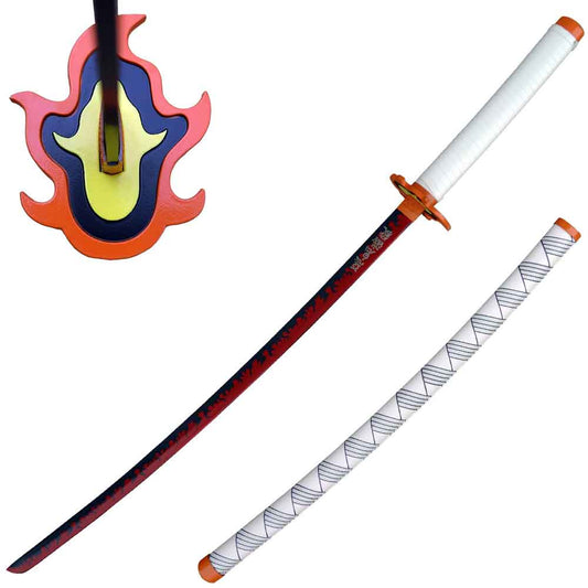 40.5 Steel Kyojuro Rengoku Nichirin Sword Demon Killer Anime Samurai Katana