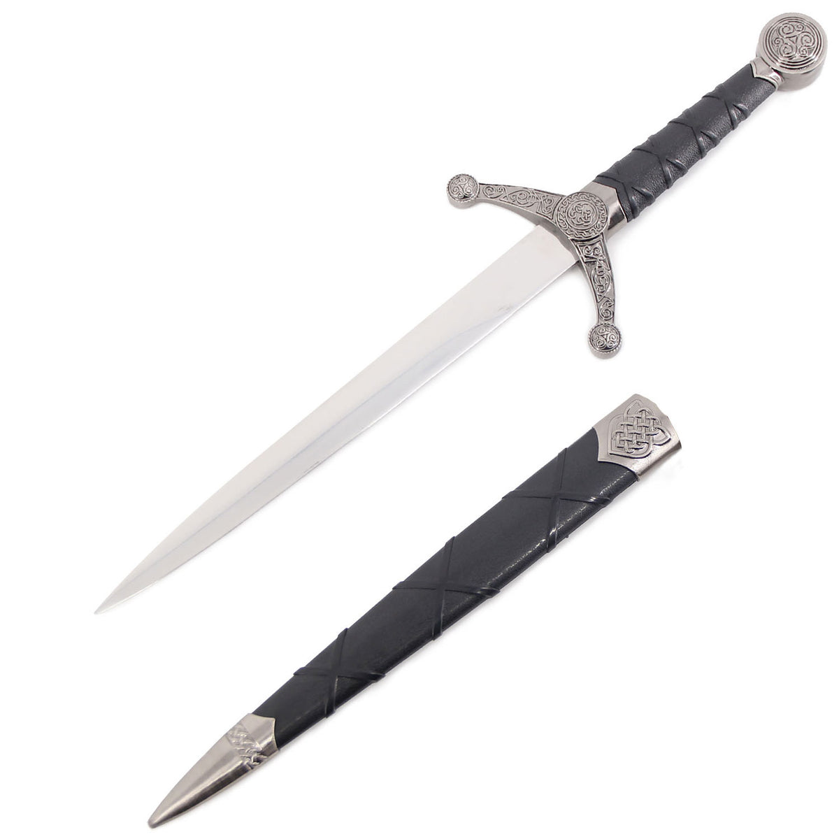 Silver Celtic Knot Dagger with Scabbard - TOPHATTER'S ARMORY DEALS
