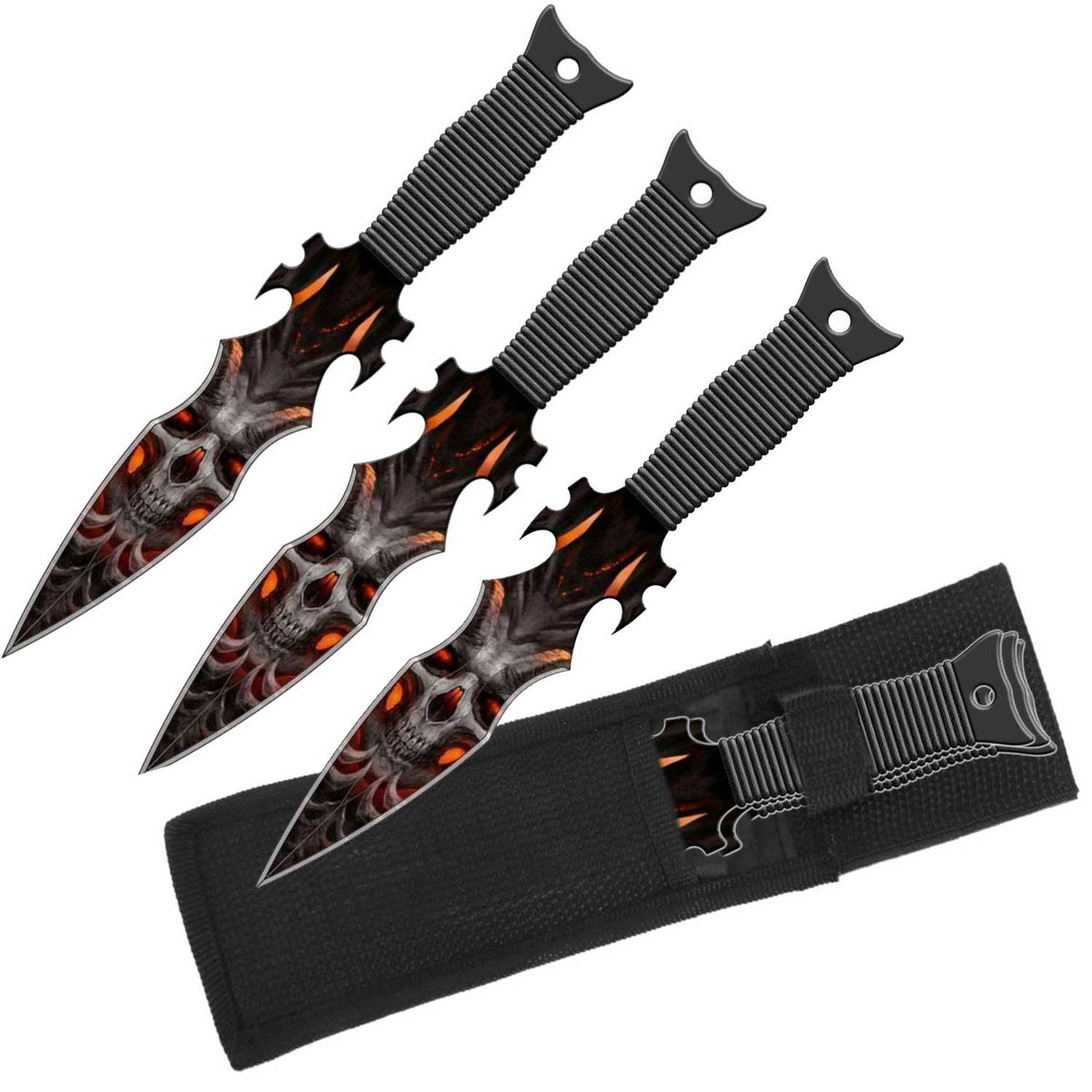 Dante's Inferno Throwing Knives Set - Set of 3 Throwers with Sheath - TOPHATTER'S ARMORY DEALS