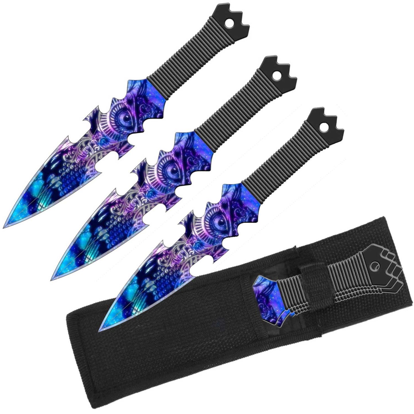 Bastet Goddess Throwing Knife Set and Sheath - Set of 3 Throwers