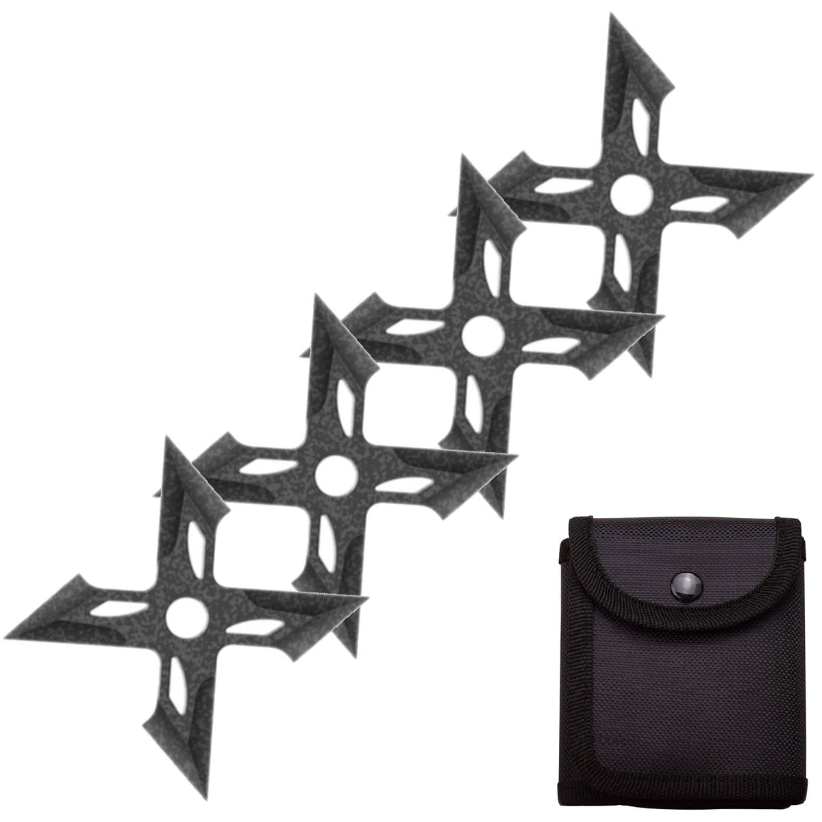 4 Pc Stonewash Finish Four-Pointed X Throwing Ninja Stars Shuriken - TOPHATTER'S ARMORY DEALS