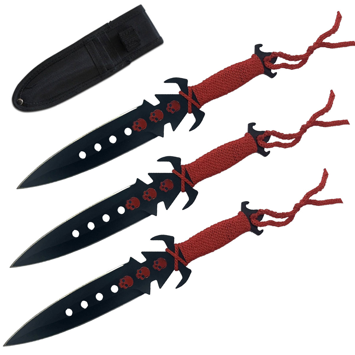 3 Pc 7.5" Ninja Tactical Combat Kunai Throwing Knife Set with Sheath - TOPHATTER'S ARMORY DEALS