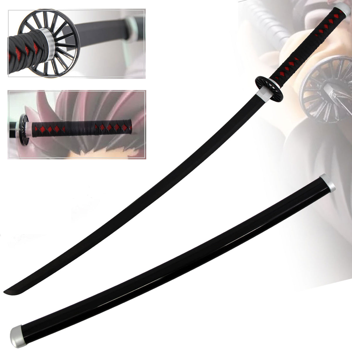 40" ABS Plastic Blade Tanjiro Kamado Nichirin Katana Sword Demon Anime - TOPHATTER'S ARMORY DEALS