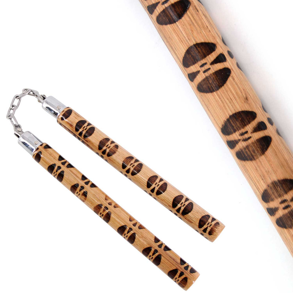 12" Tiger Rattan Hardwood Nunchaku - TOPHATTER'S ARMORY DEALS
