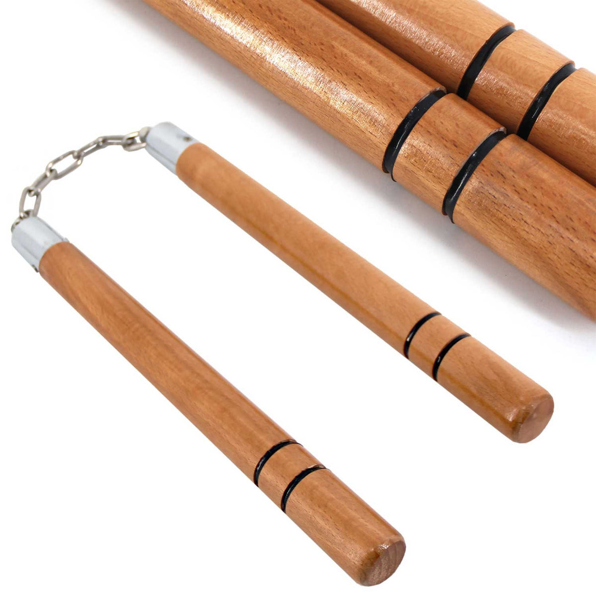12" Brown Hardwood Nunchaku - TOPHATTER'S ARMORY DEALS