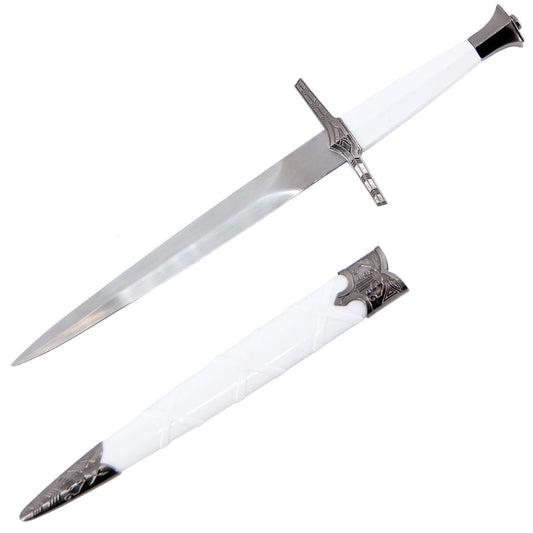 15.5 Inch Overall Silver Steel Dagger