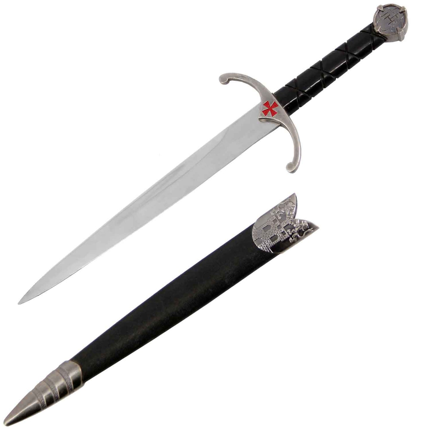 15.5 Inches Cross Medieval Crusader Dagger with Scabbard