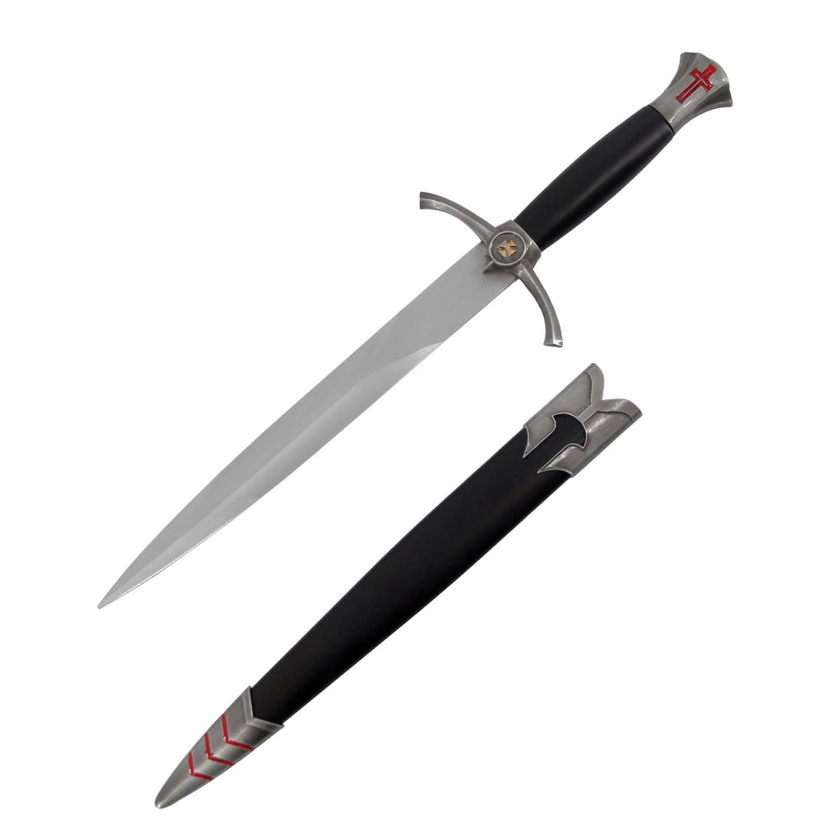 Silver Cross Pommel Crusader Dagger - TOPHATTER'S ARMORY DEALS