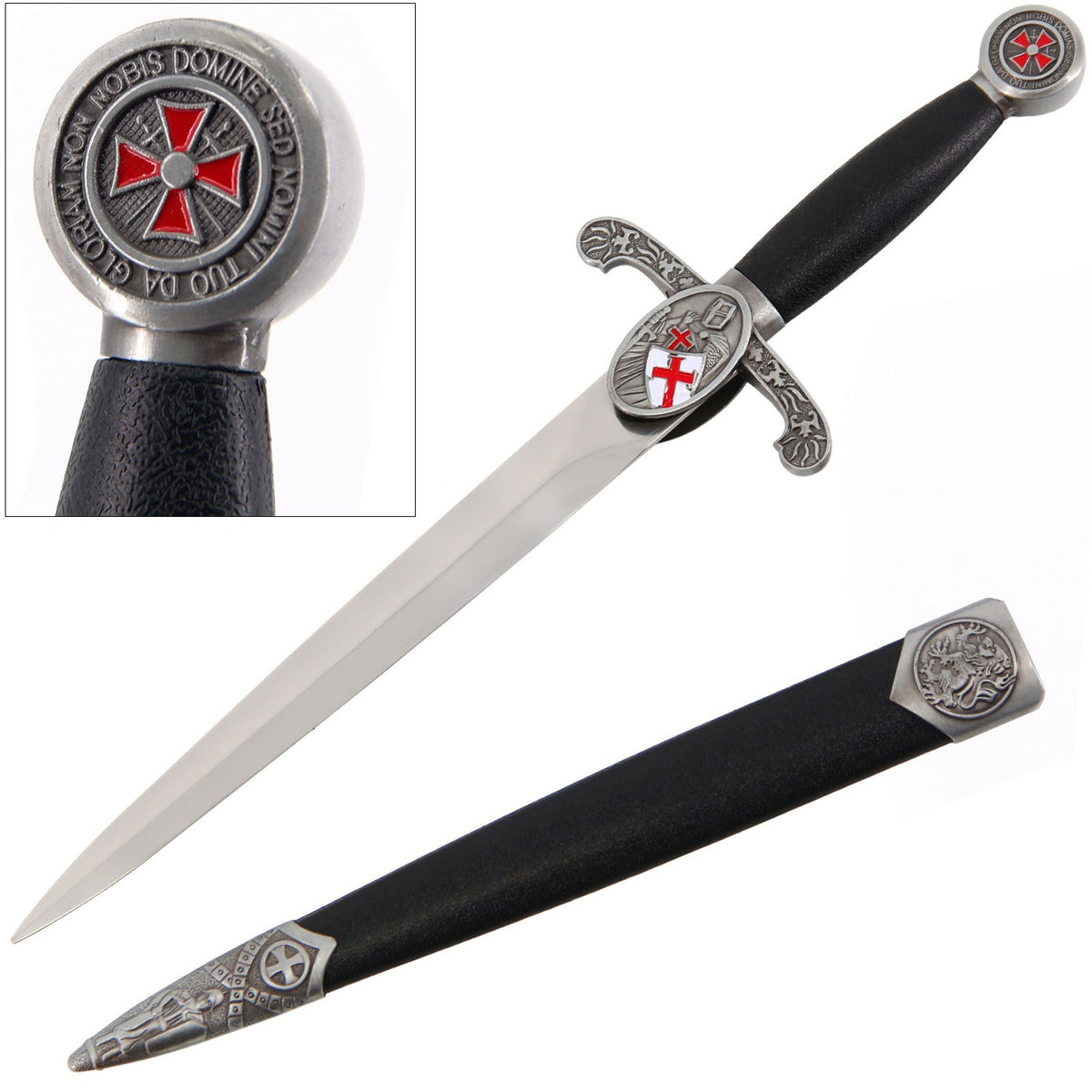 Crusader Cross Knights Dagger with Scabbard - TOPHATTER'S ARMORY DEALS
