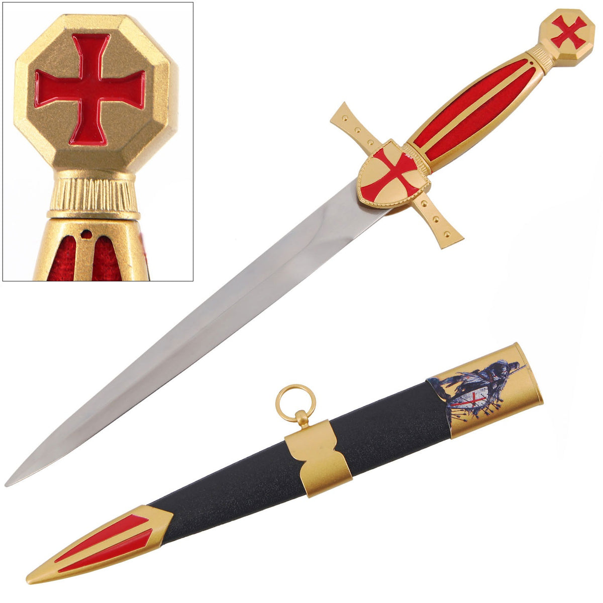 Shield Guard Crusader Dagger with Sheath - TOPHATTER'S ARMORY DEALS