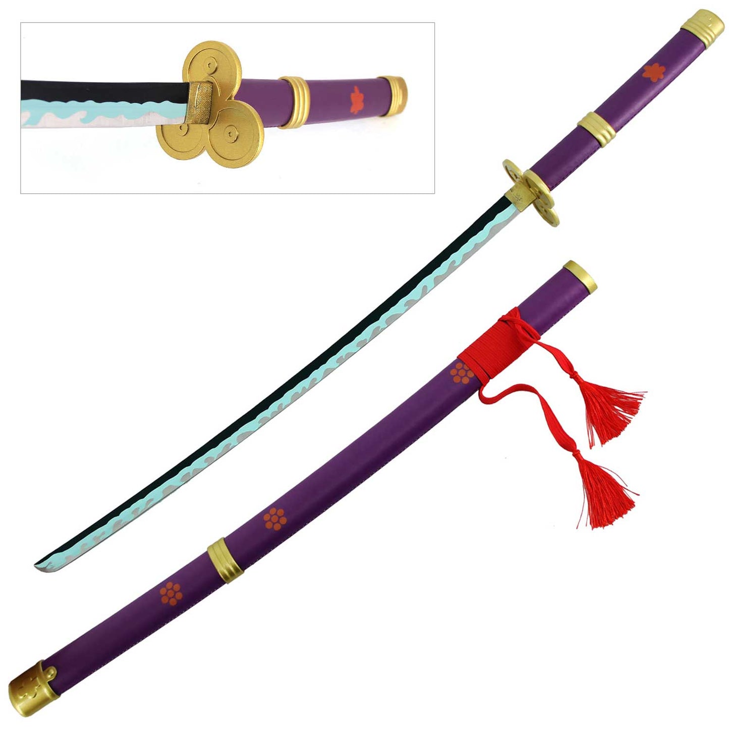 Enma Zoros Roronoa Yamo Purple Katana Replica Steel Sword