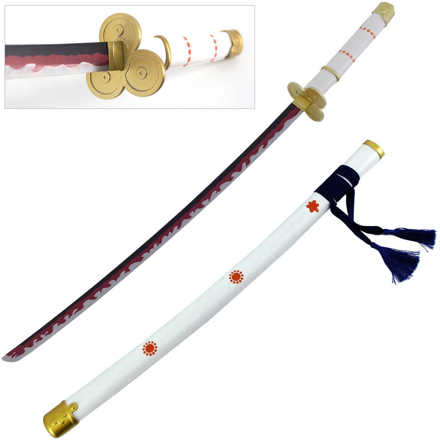 Enma Zoros Roronoa Yamo White Katana Replica Steel Sword