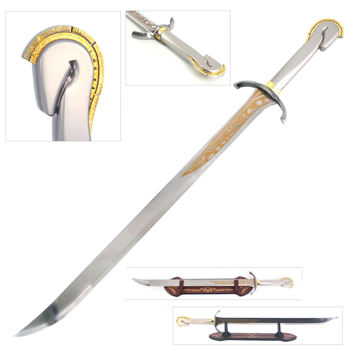 Medieval European Sword Stainless Steel Blade with Horse Pommel - TOPHATTER'S ARMORY DEALS