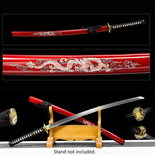 Blood Dragon Hand Forged Katana | 1045 High Carbon Steel Full Tang Battle Ready Sword