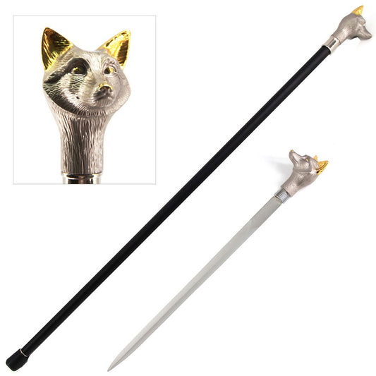 Fox Handle Fashion Walking Cane Sword Decorative Stick