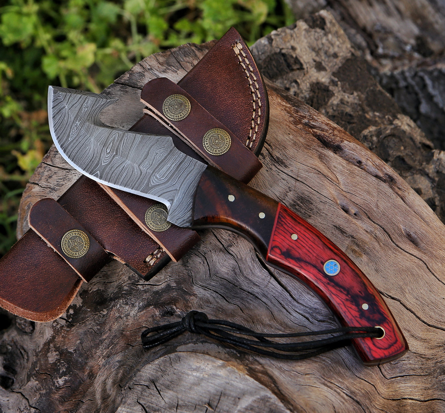 9" Damascus Steel Custom Handmade Hunting Gut Hook Knife