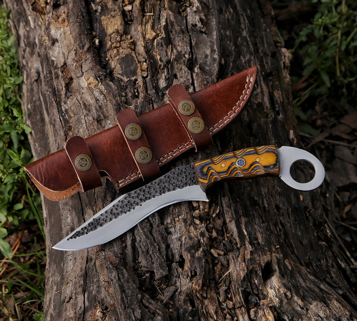 10.36" Hand Forged Tactical Combat Custom Handmade Fixed Blade Knife - TOPHATTER'S ARMORY DEALS