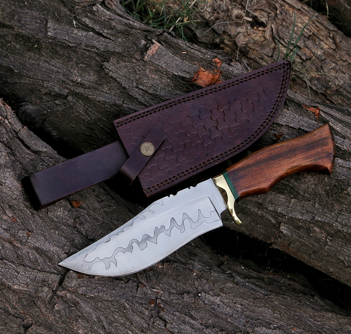12.4" Hand Forged Custom Handmade Fixed Blade Bowie Knife - TOPHATTER'S ARMORY DEALS