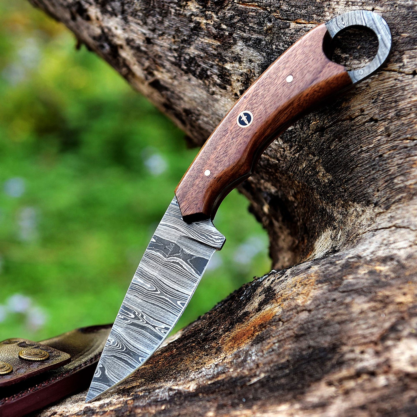 9" Custom Handmade Damascus Steel Tactical Hunting Skinning Knife