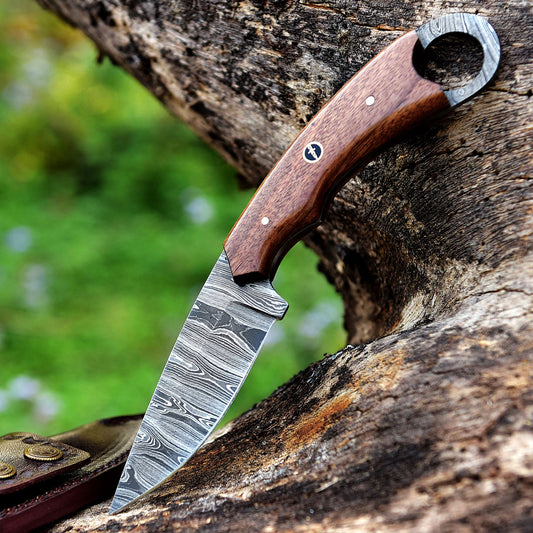 9" Custom Handmade Damascus Steel Tactical Hunting Skinning Knife