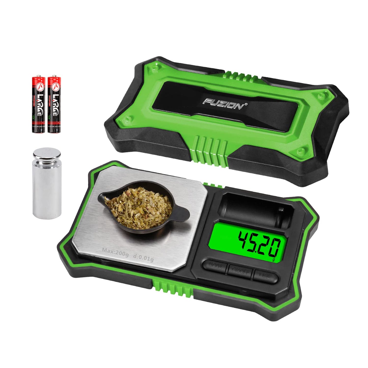 Fuzion Digital Pocket Scale, 200g x 0.01g Jewelry Gram Scale Green