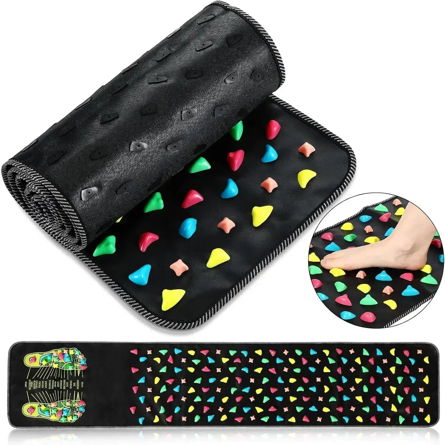 Acupressure Foot Massage Pad Reflexology Health Walk Mat Black