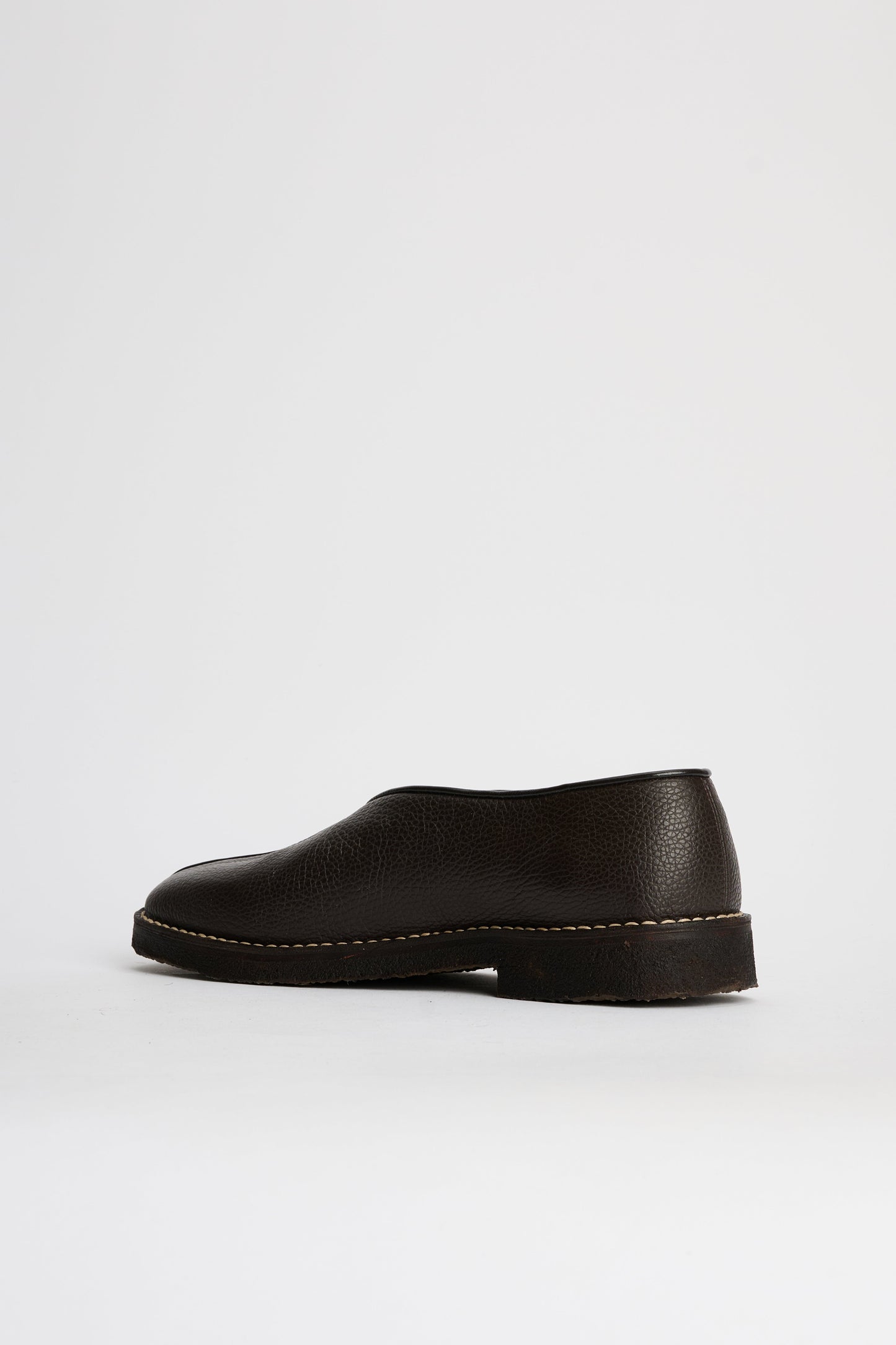 Lemaire Piped Crepe Slippers Dark Brown