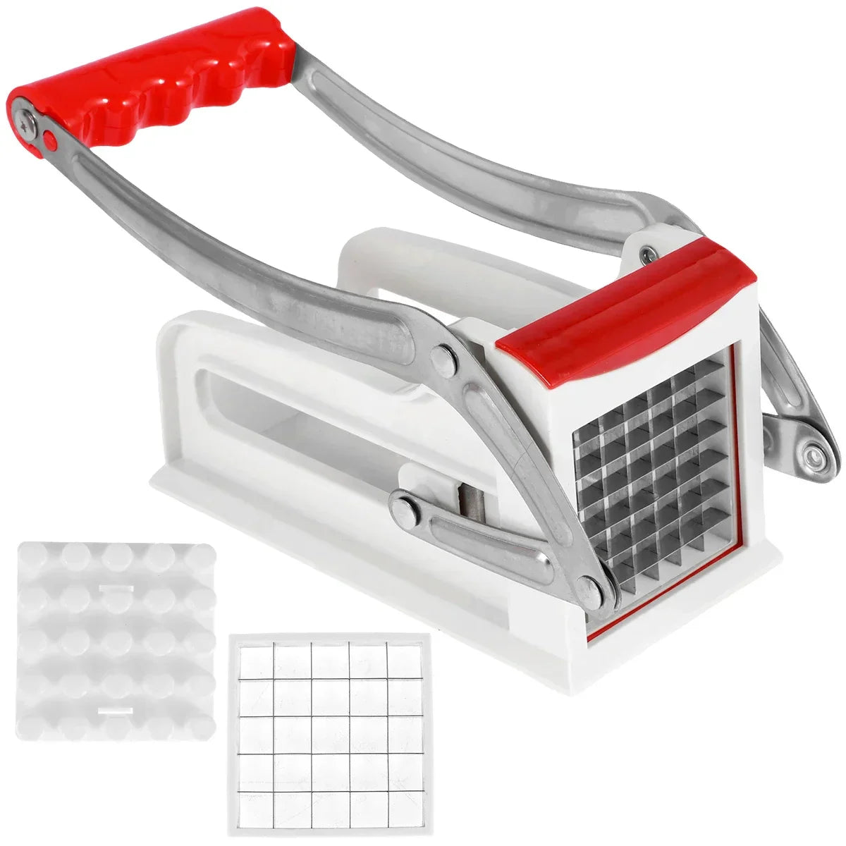 French Fry Cutter – Manual Potato Chipper with 25/49-Hole Blades
