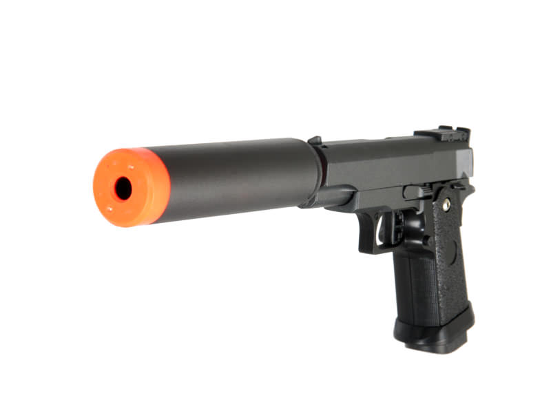 Spring G10A Rapid Fire 6mm Pistol FPS 200 Airsoft Gun With Silencer - TOPHATTER'S ARMORY DEALS