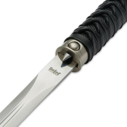 Shikoto Sword Cane: Damascus Blade, Leather, Wenge Handle