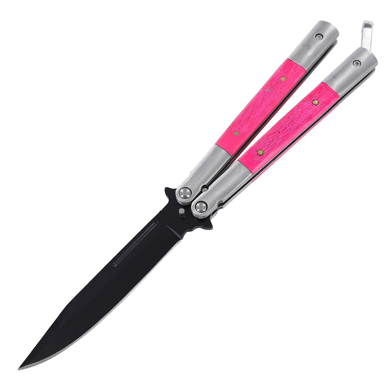 4" Blade Bubble Gum Pink Butterfly Knife
