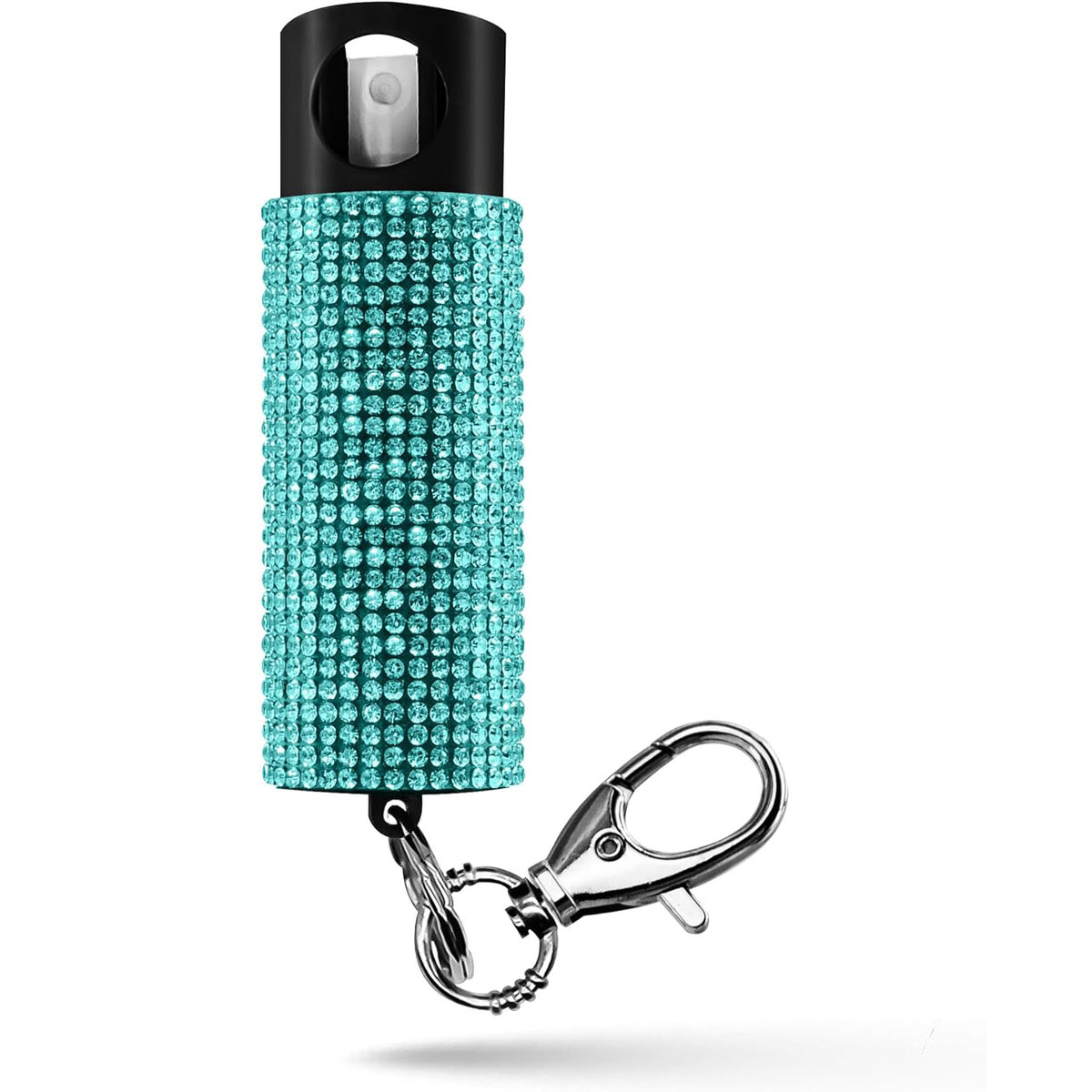 Bling It On Key Ring Self Defense Pepper Spray Teal Jeweled Cary Case - TOPHATTER'S ARMORY DEALS