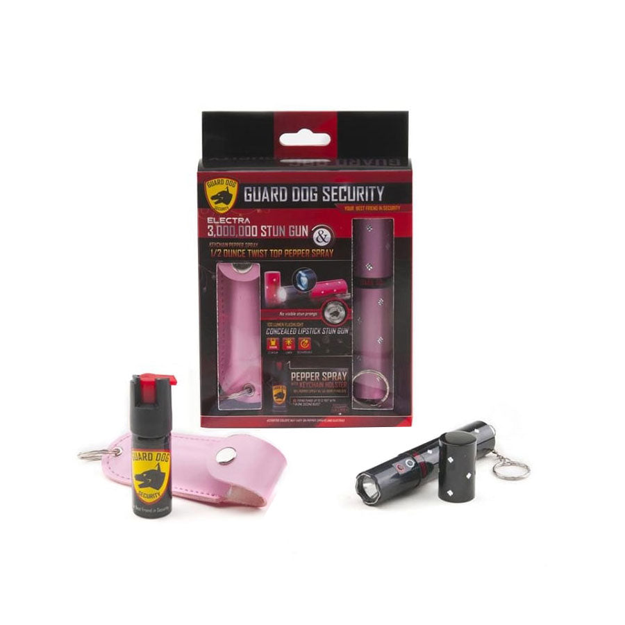 3 Million Volt Concealed Lipstick Stun Gun + Pink Pepper Spray Gift Set